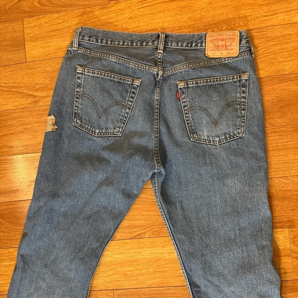 ✨ Levi’s 501 Custom Art Patch Jeans – Michelangelo Hands Mens - Picture 8 of 15